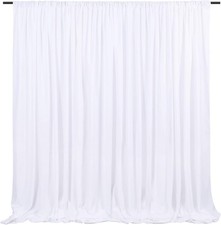 White Backdrop Curtains 2 Panels 5ft x 10ft 2 x 10ft,