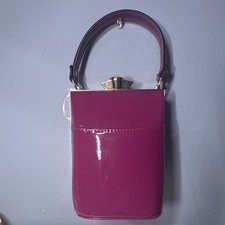 La Terre Women's Purple Patent Top Handle Bag with Detachable Strap, Rhinestone  