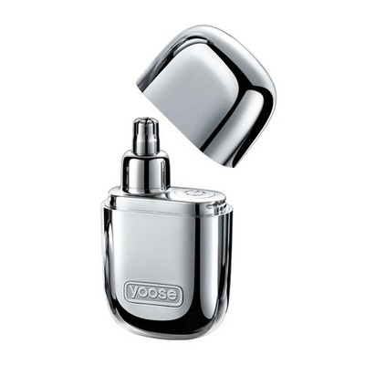 Nose Hair Trimmer Silver IPX7 Waterproof Detachable Head Dual Edged Blades