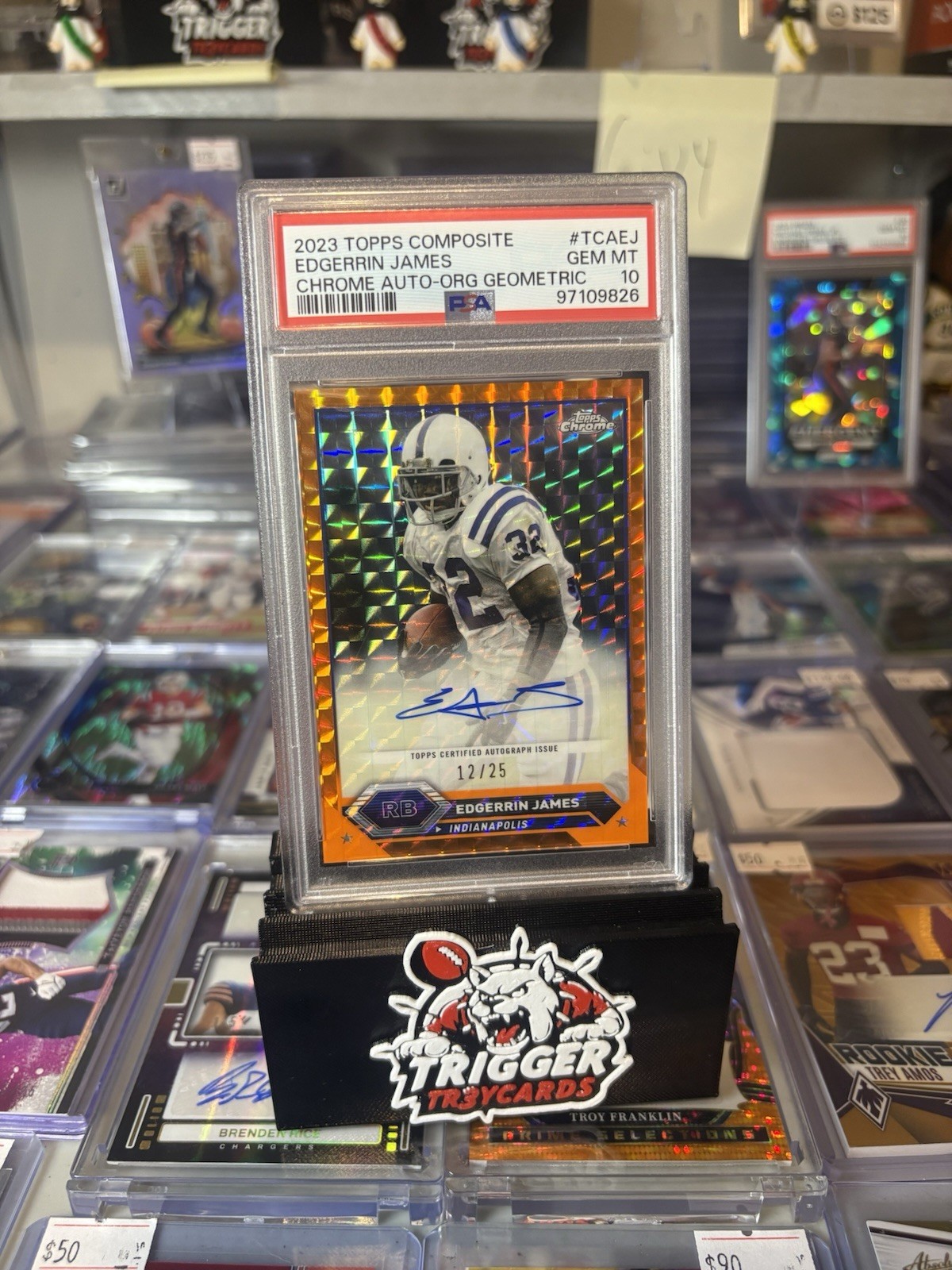 2023 Topps Composite - Autographs Edgerrin James #TCA-EJ Orange Refractor /25