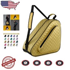 Skate Bag - Durable Nylon, Large Compartment - Ice Inline Roller Skates Gold