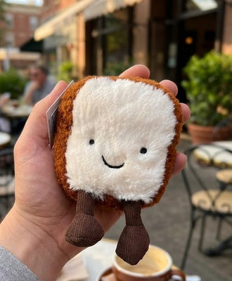 Authentic Jellycat Bread Toast Plush Bag Charm Keyring New Tag NWT Dust Bag