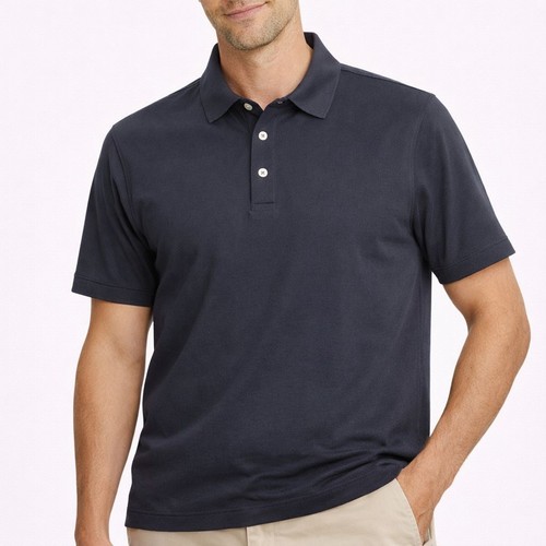 Hickey Freeman, Hickey Freeman Men's Short Sleeve Polo Shirt Black Size L Classic Fit