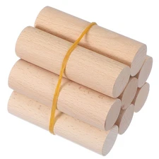 8Pcs 1-1/8 x 4 Inch Wooden Dowel Rod Wood Dowels for Crafts Natural Color