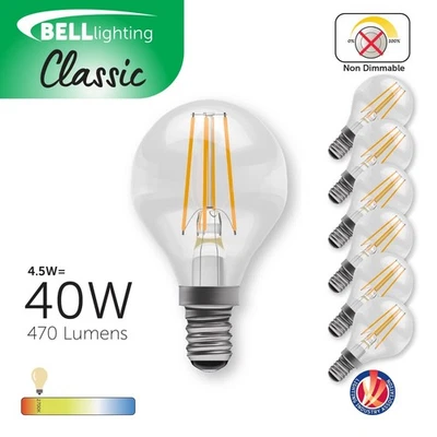 BELL Lighting E14 LED Filament Golf Ball Bulbs Warm White 2700K | 4.5 Non Dim