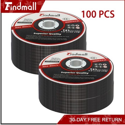 Findmall  100 PCS Cut Off Wheel 4.5'' x.040'' x7/8'' Angle Grinder Cutting Disc