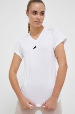 adidas Womens Aeroready Train Essentials Minimal Branding V-Neck T-Shirt, Large