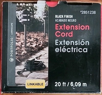Harbor Breeze 20ft Black Landscape Lighting Extension Cord 18ga NEW