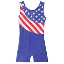 BAOHULU Gymnastics Leotards for Girls Kids Sparkle 5-6 Years, American Flag