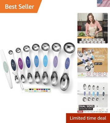 Elegant Stainless Steel Magnetic Measuring Spoons Set of 8 for Precision Cooking