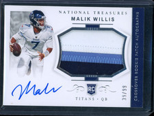 2022 Panini National Treasures Malik Willis Crossover Rookie Patch Auto #/99 RC