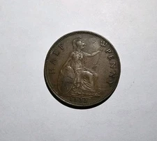 1932 England Half Penny - Old Antique Coin