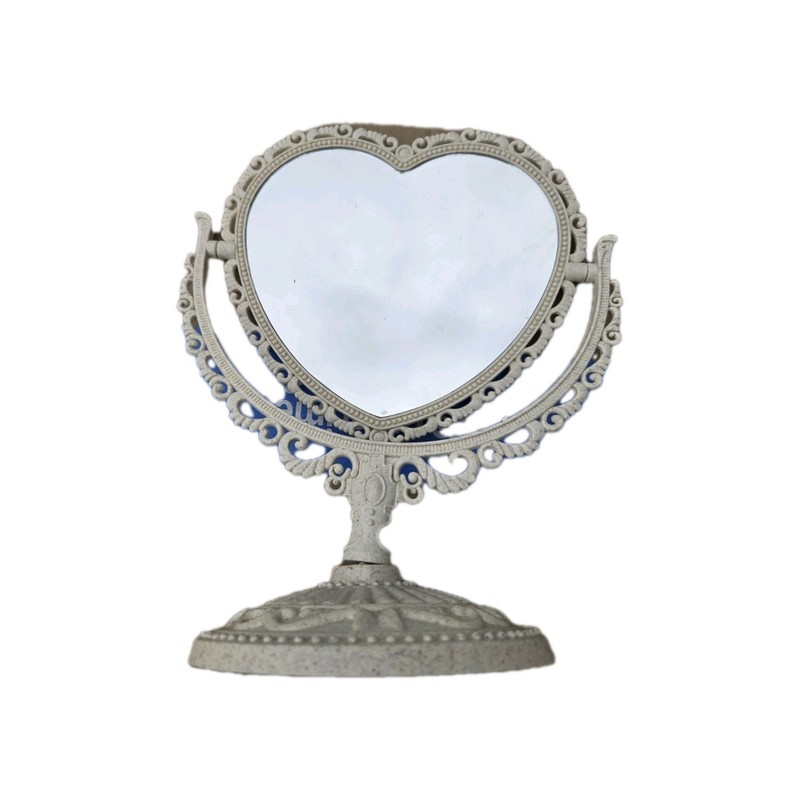 Cute Heart Shaped Mirror Double-Sided Rotatable 9inches  X 8inch