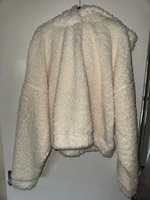 Cream New Never Worn Topshop Hooded Teddy Out Door Jumper.