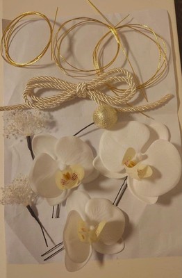 Phalaenopsis Orchid Hair Ornament Used Pre-Japanese Photoshoot Coming-of-Age