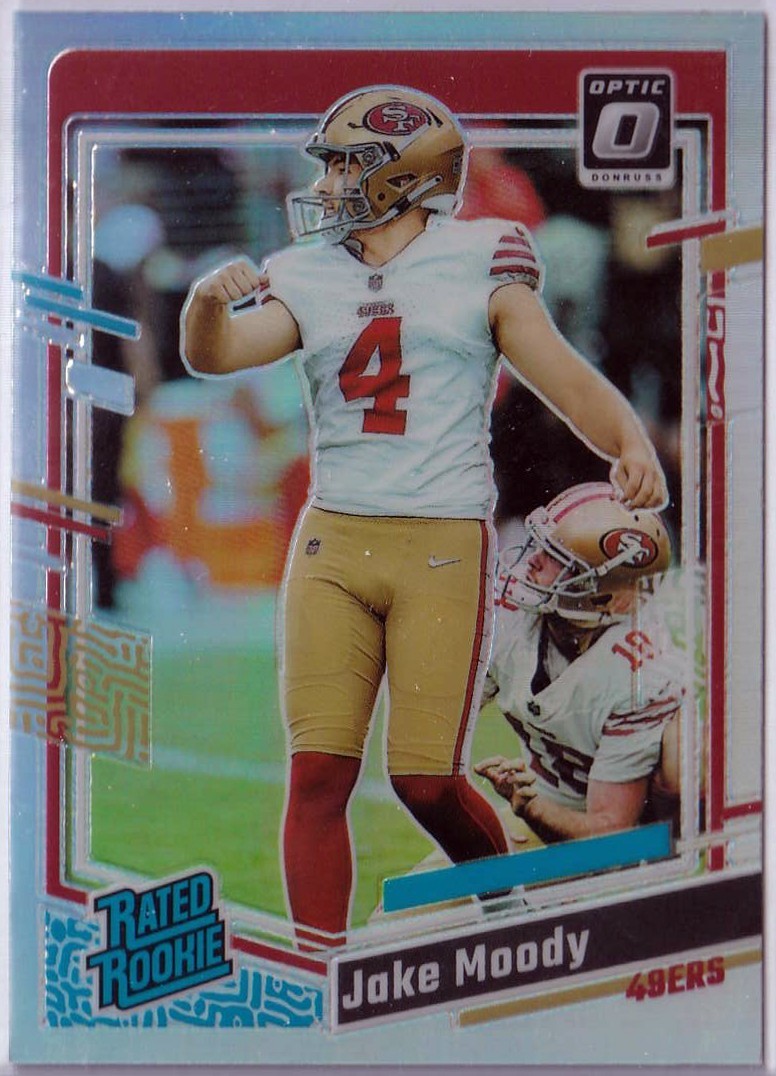 Jake Moody 2023 Optic Rookie RC #289 Holo 49ers 001
