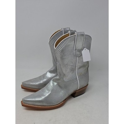 Macie Bean Silver Glitter Western Short Cowboy Boots Sie 7.5