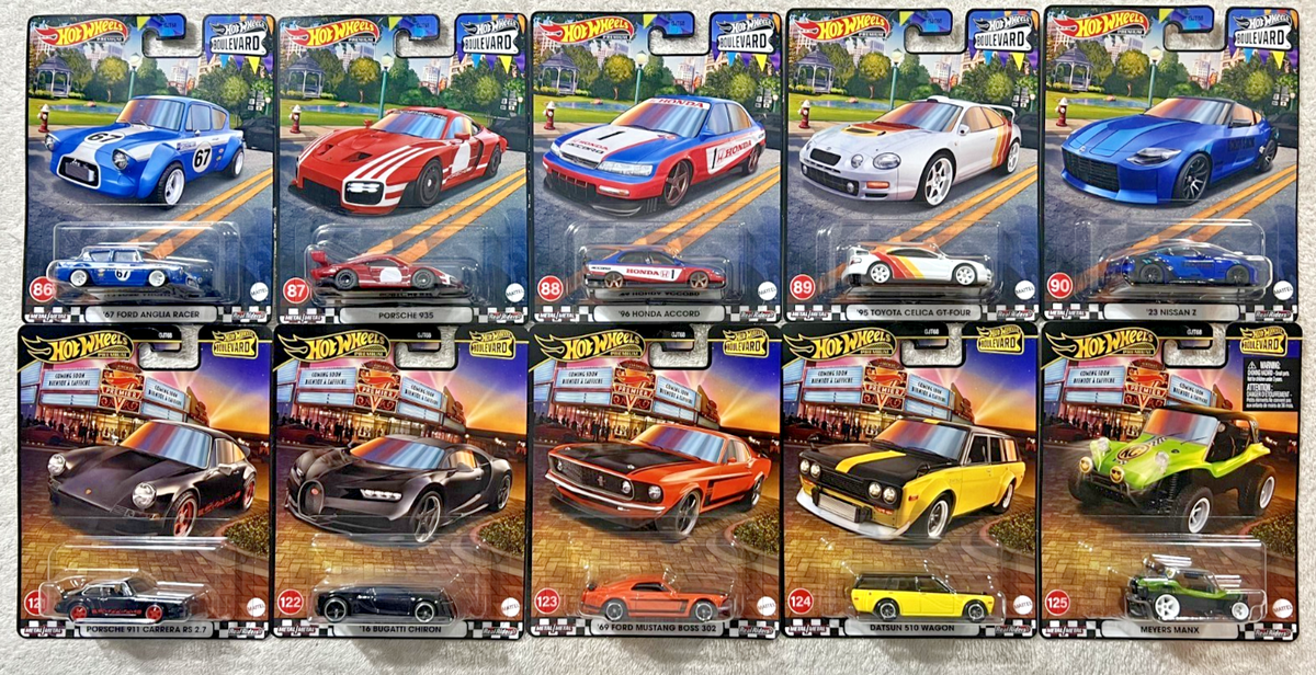 Hot Wheels BOULEVARDミニカーセット 12台 HOT WHEELS BOULEVARD 2 COMPLETE SETS OF 5 86-90 & 121-125 **NEW