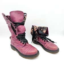 Dr. Martens Triumph Aimilita Aimee Fold Over Purple Floral Boots UK5 EU38 DMs