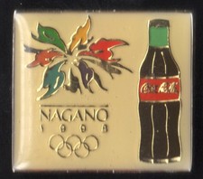 NAGANO 1998 OLYMPIC GAMES. SPONSOR PIN. COCA COLA BOTTLE