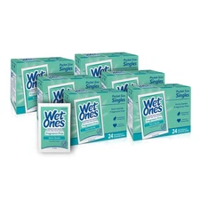 (6 Pk) Wet Ones Sensitive Skin Hand Wipes Singles, 24 Ct