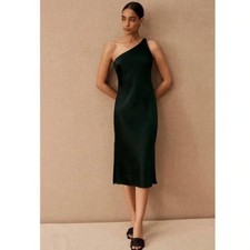 NWT Anthropologie BHLDN Audrie Satin One Shoulder Midi Dress Size 10