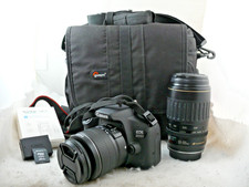 Canon EOS 2000D DSLR 24.1MP 100-300MM USM 18-55MM 16GB BATTERY CHARGER TESTED
