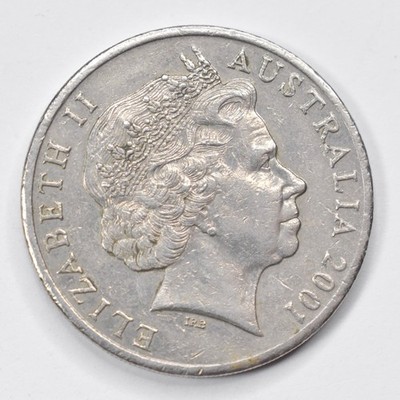2001 Australia 20 Cents Coin Duckbill Platypus, Queen Elizabeth II