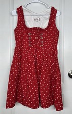 Original Steindl Oktoberfest Dirndl Red Floral German Dress 38 US 6/8 Clasps Zip