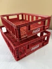 lot of 2 Vintage Coca-Cola Enterprises Hard Plastic 18x24" Soda Carrier Crate