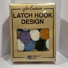 Vintage National Yarn Crafts God Bless Our Home Design Latch Hook Kit...New