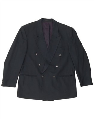DIGEL Mens Double Breasted Blazer Jacket UK 40 Large Navy Blue New Wool DP08