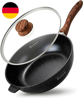 Goldmann Tiefe Bratpfanne 24 Cm Mit Glasdeckel – Aluminiumguss-Pfanne Mit Kerami