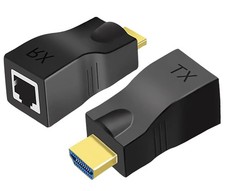 Hdmi Extender Over Ethernet Cat 5e/ 6 Cable, HDMI to RJ45 Ethernet Network Co...