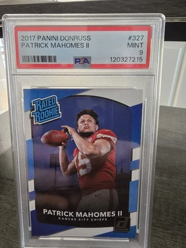 2017 Panini Donruss Patrick Mahomes II Rated Rookie #327 (RC) PSA 9 MINT