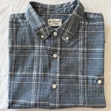 Weatherproof Vintage Mens Short Sleeve Linen Woven Casual Shirt Blue XXL