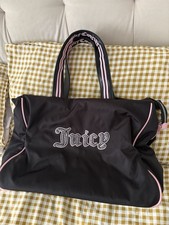 Juicy Couture Black & Pink Diamante Logo Weekender Travel Bag