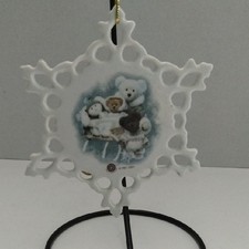 Boyds Bears White Snowflake Ornament