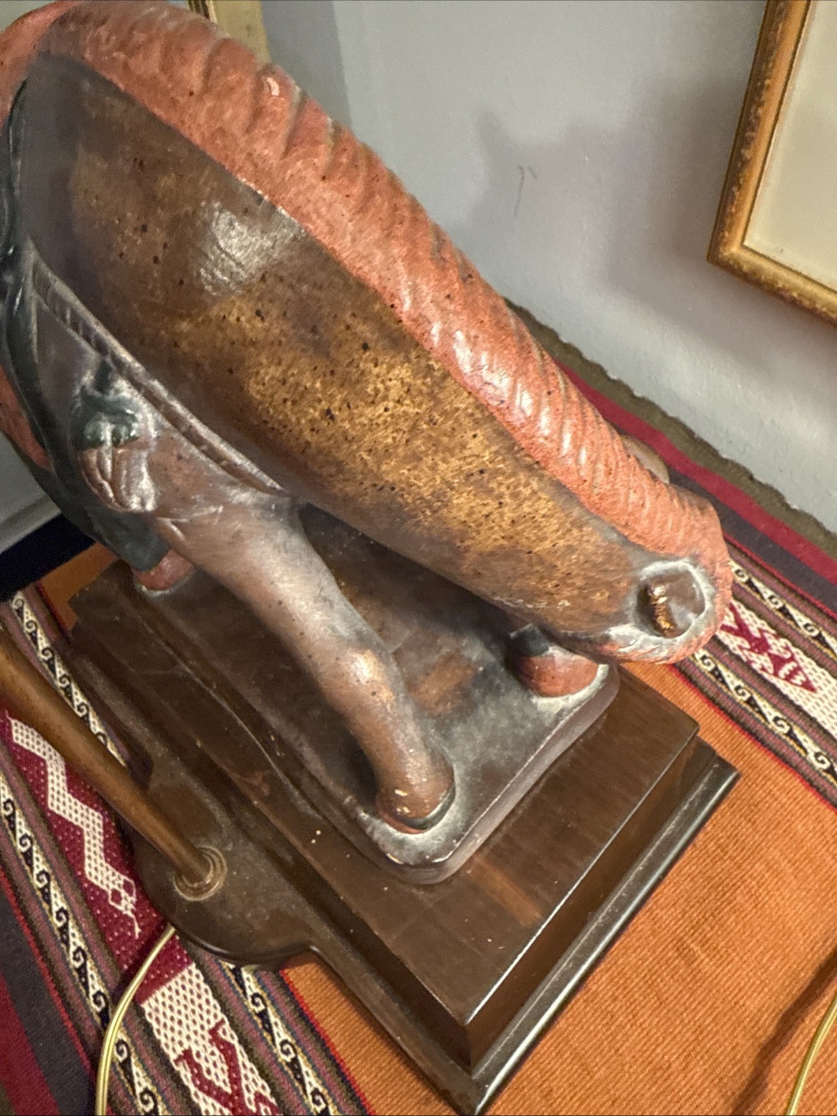 Vintage Fredrick Cooper Asian War Horse Table Lamp 26” Tall