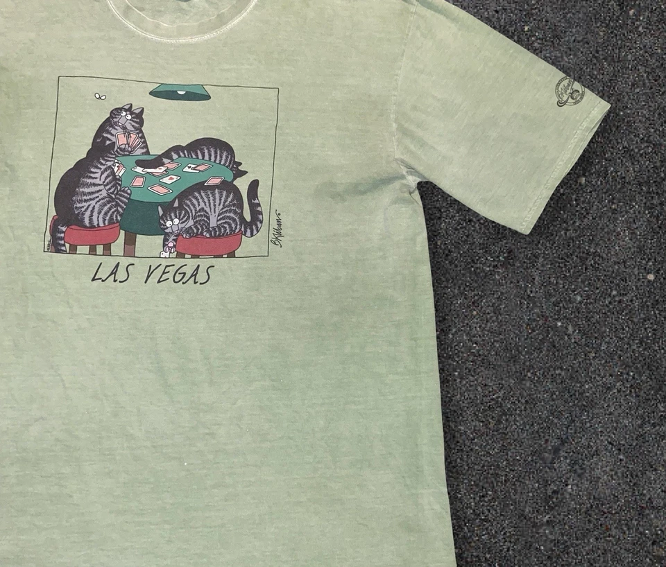 Vintage Crazy Shirts Hawaii B Kliban Cat T Shirt Men's 2XL Las Vegas Poker Tee - Image 3 of 4