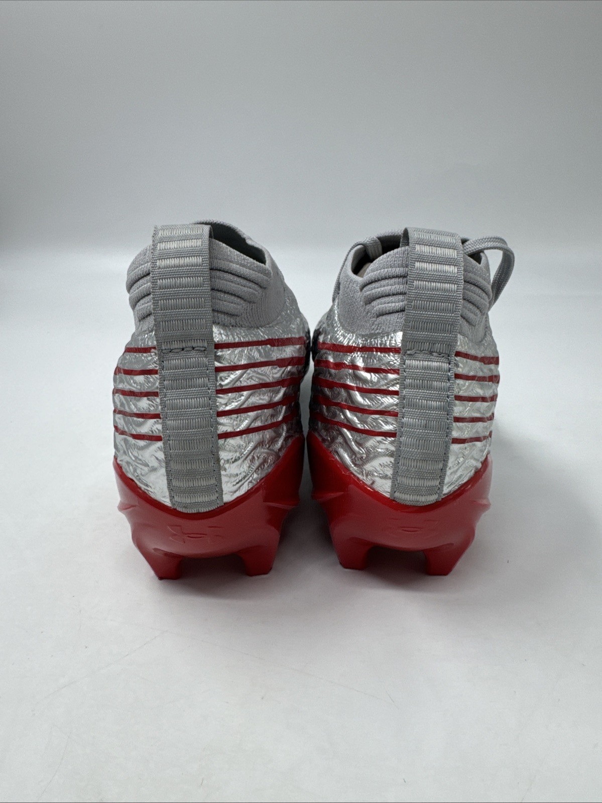 Under Armour Spotlight Pro USA Cleats Silver/Red 3028201-099 Men's Size 9.5 thumbnail 3