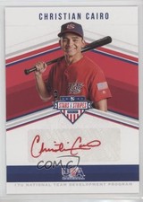 2018 Panini USA Baseball Stars & Stripes Red Ink 1/10 Christian Cairo Auto n1u