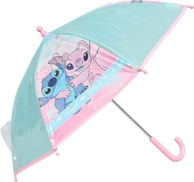 Offiziell lizenzierter Disney Stitch Kinder Regenschirm Mädchen rosa und blauer Engel Design