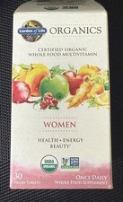 Garden of Life Organics Whole Food Multivitamin Once Daily 30 ct Vegan Exp 5/27 