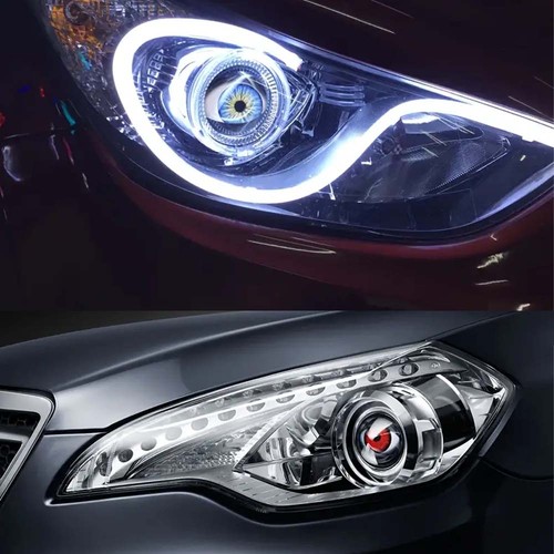 3" Car Dynamic Devil Eyes Lens Lights Demon Red Eye Headlight Assembly w/Remote - Picture 11 of 12