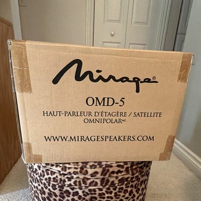 Mirage OMD-5 Omnipolar Wired Bookshelf/Satellite Speaker Burled Maple NIB sealed