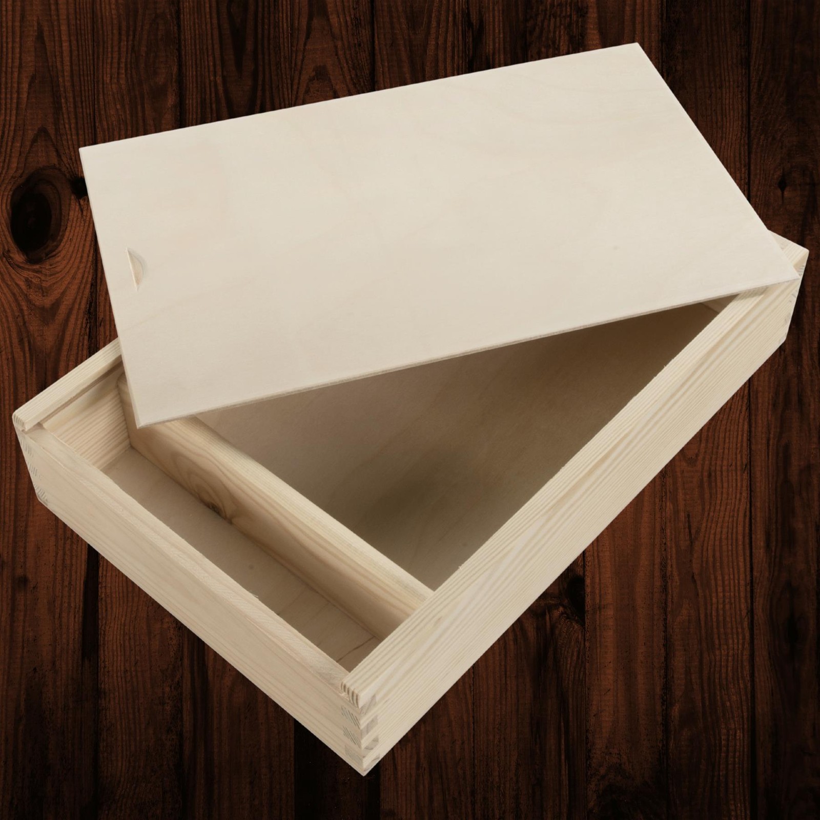 Wooden Photo Print Box for 7x5"" / 13x18 cm with USB Slot Craft Ready