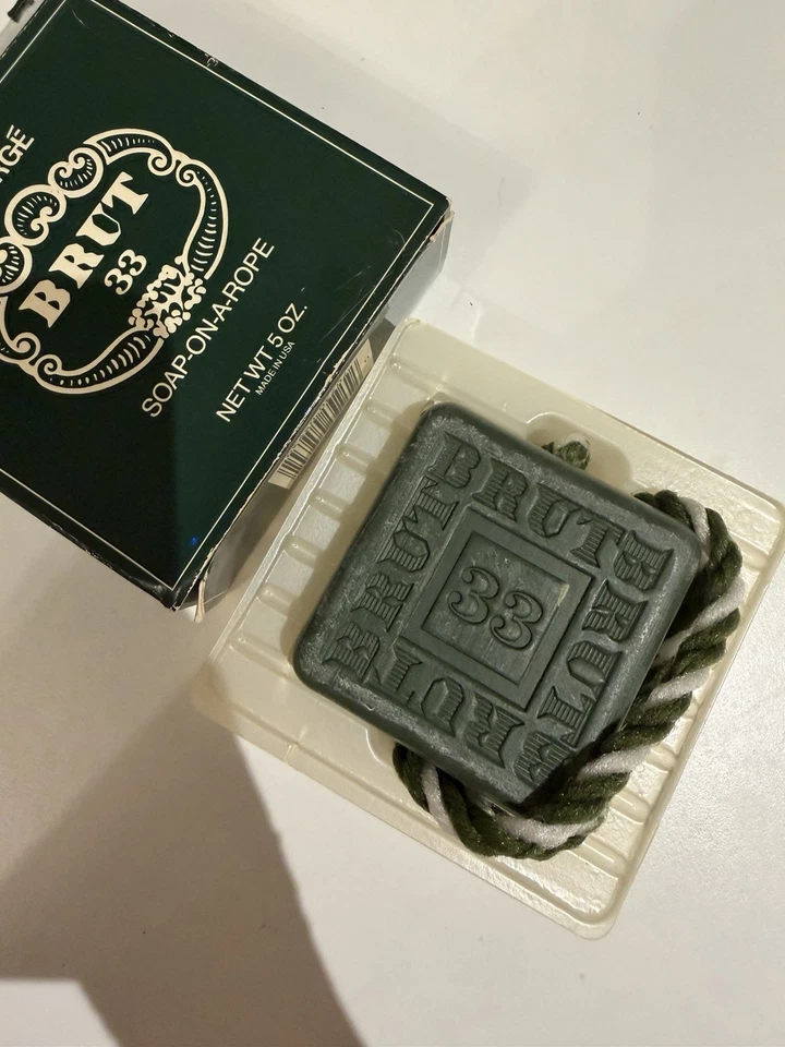 NUEVO EN CAJA Jabón en cuerda Faberge Brut 33 vintage 5 OZ Foto 2 de 2