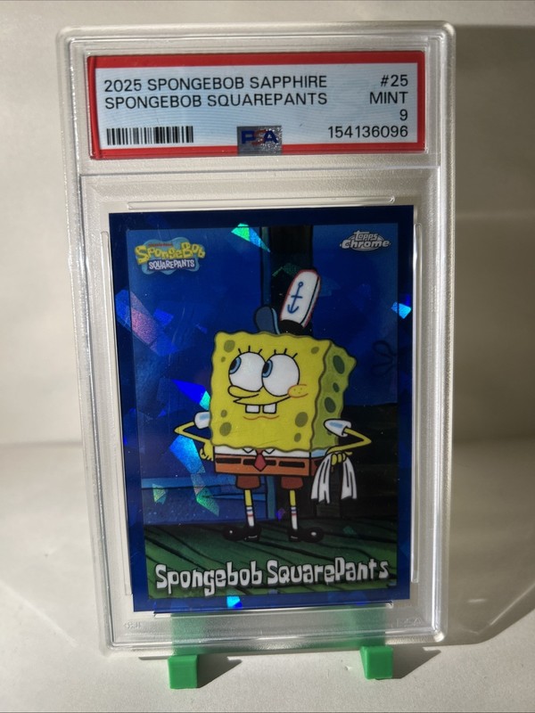2025 Topps Chrome SpongeBob Squarepants Sapphire Base #25 PSA 9