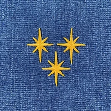 3-Pack Nativity Star Applique Patch - Mini Embroidered Badge 1.25" (Iron On)